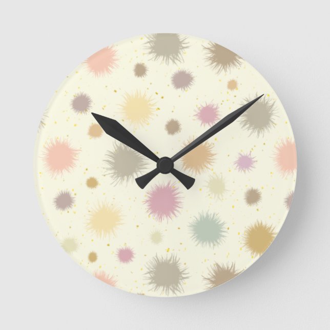 Pastel Party Pollen - sömlös mönster.     Rund Klocka (Framsida)
