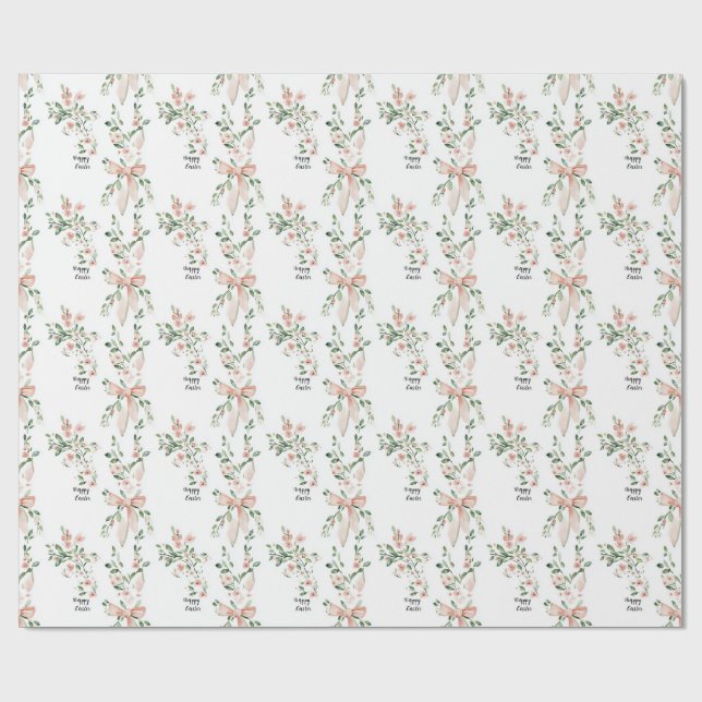 Pastel Påsk Blommönster Wrapping Papper Presentpapper (Platt)