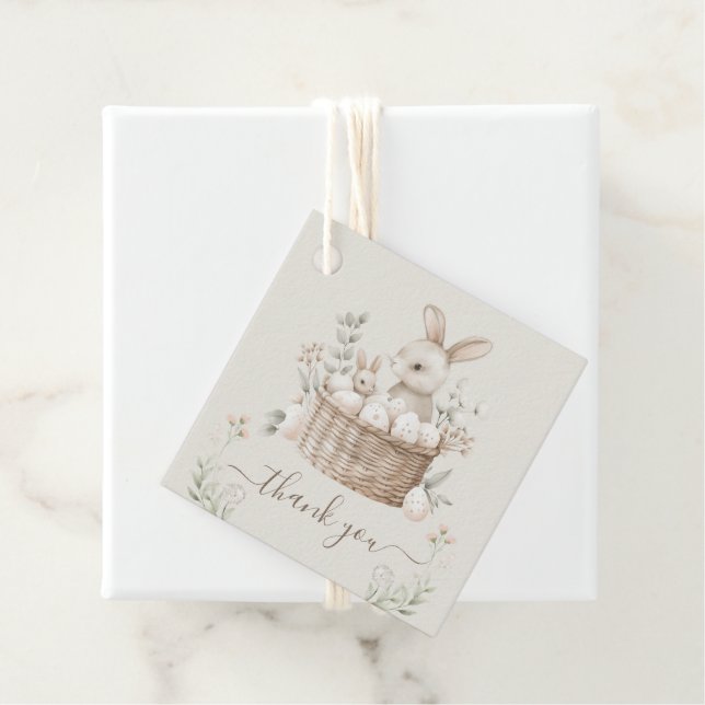 Pastel Påsk Brunch & Egg Hunt Bunny Basket Eggs Gåvor Etiketter (På plats)