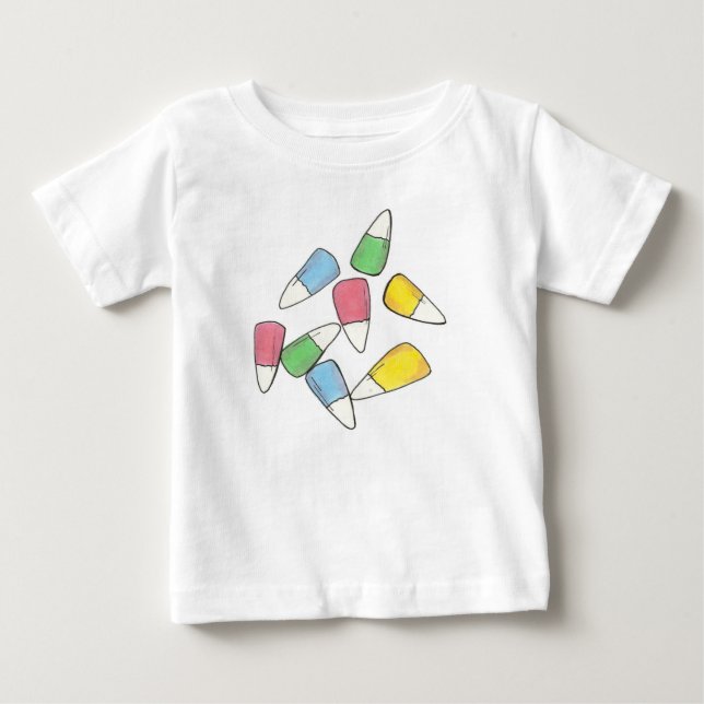 Pastel Påsk Candy corn Candies Rosa Gult Grönt Tee (Framsida)