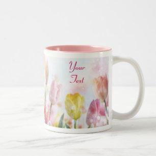 Pastel Påsk Tulips Två-Tonad Mugg