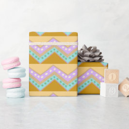 Pastel Påsk Zig Zag Mönster Wrapping Papper Presentpapper
