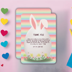 Pastel Påskägg Bunny Baby Shower Tack Kort