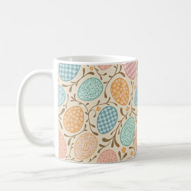 Pastel Påskägg Mönster Kaffemugg (Vänster)