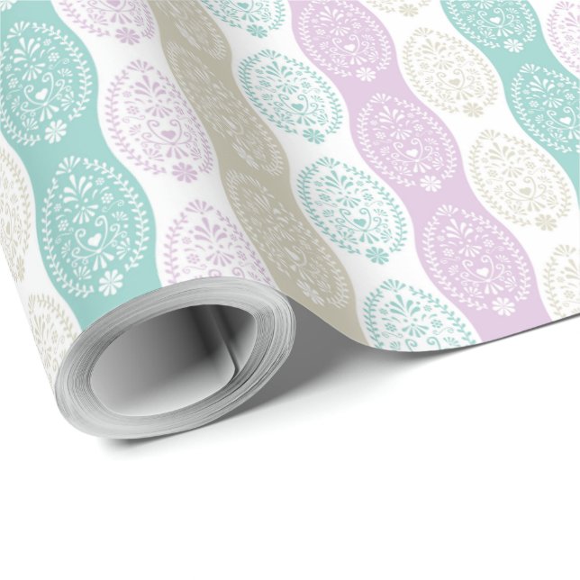Pastel Påskägg Mönster - Vår Helgdag Design Presentpapper (Rulle Hörn)