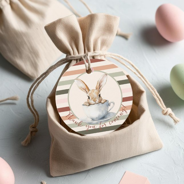 Pastel Påskhare Kopp Gåvor Etiketter (Pastel Easter Bunny Cup Favor Tags)