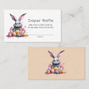 Pastel Påskhare och Eggs Diaper Raffle Visitkort