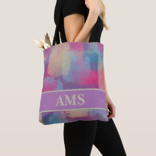 Pastel Patchwork Abstract Design Initialer Tygkasse