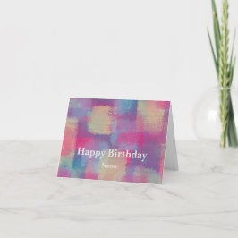 Pastel Patchwork Abstract Design Kort