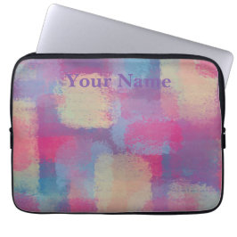 Pastel Patchwork Abstract Design Laptop Fodral