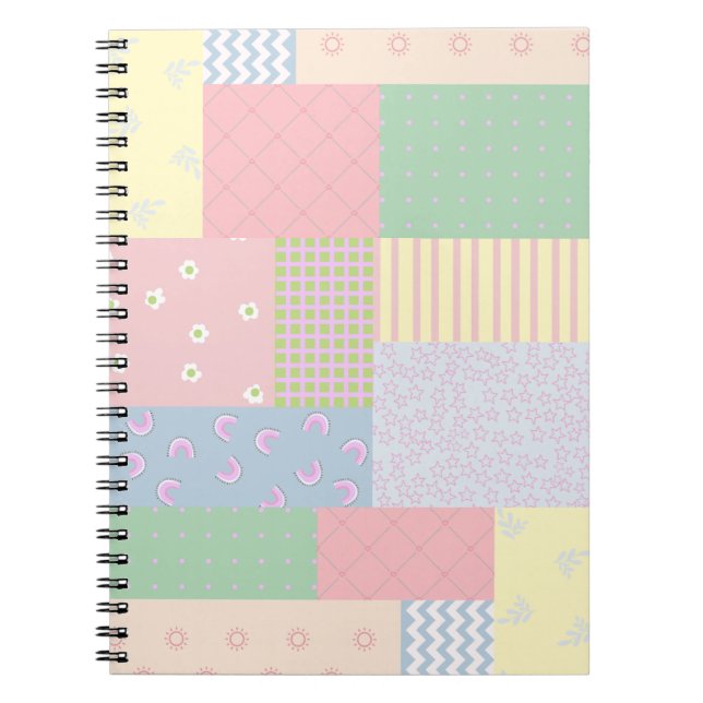 Pastel Patchwork Anteckningsbok (Framsidan)