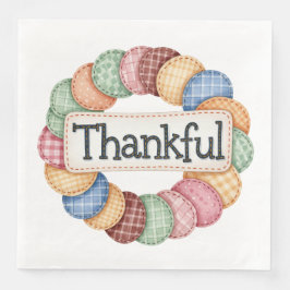 PASTEL-PATCHWORK FALL AUTUMN THANKFUL PAPPERSSERVETT