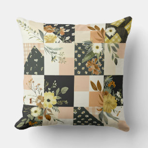 Pastel Patchwork Farmhouse Quilt Mönster Colorful Kudde