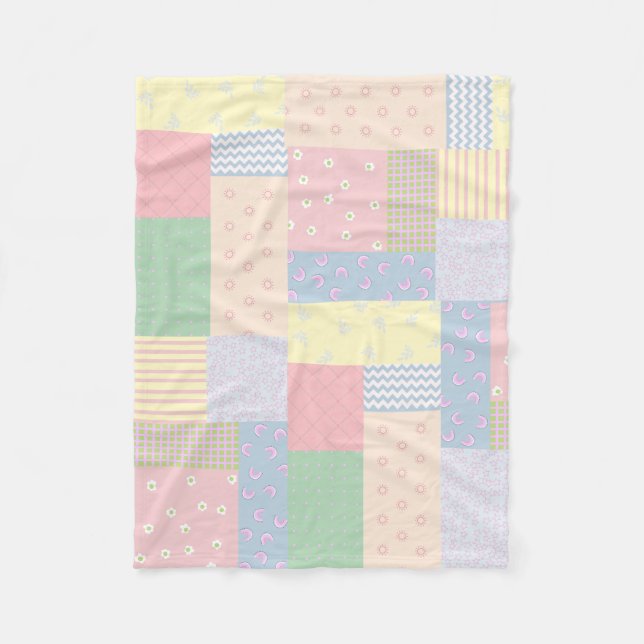 Pastel Patchwork Fleecefilt (Framsidan)