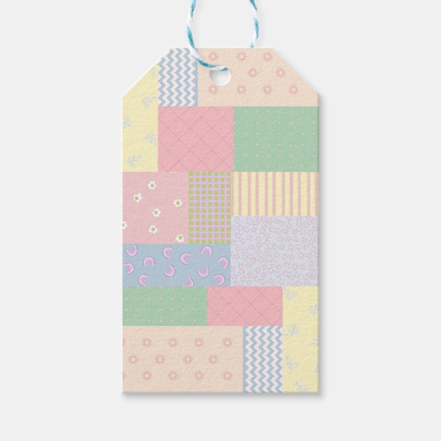 Pastel Patchwork Presentetikett (Framsidan)