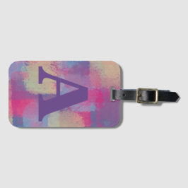 Pastel Patchwork Rosa and Lila Abstrakt Bagagebricka