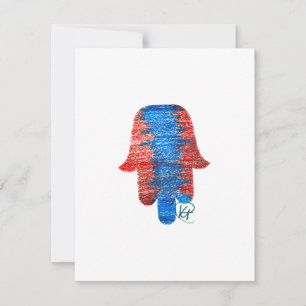 Pastel Patriotic Hamsa Art OSA Kort