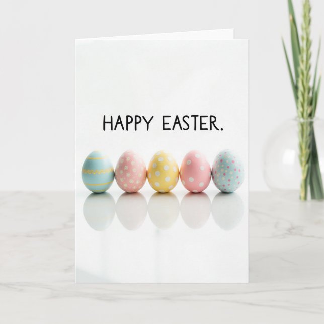 Pastel Pattern Happy Easter Card Kort (Framsida)