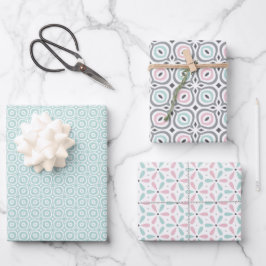 Pastel Pattern of Pink, Mint, Gray Geometric Shape