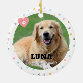 Pastel Paw Skriv ut Hund Photo Pet Memorial Orname Julgransprydnad Keramik