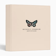 Pastel Peach Beige Butterfly Watercolor Logotyp