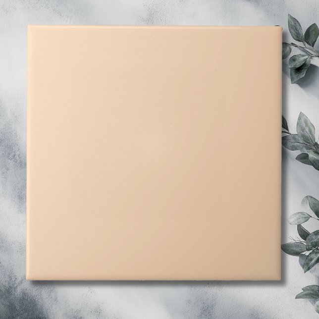 Pastel Peach Blommar Solid Färg | Klassisk Elegant Kakelplatta (Skapare uppladdad)
