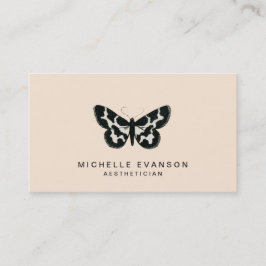 Pastel Peach Butterfly-Logotypen Minimalist Visitkort