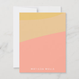 Pastel Peach Gult Personlig Namn Stationery Anteckningskort