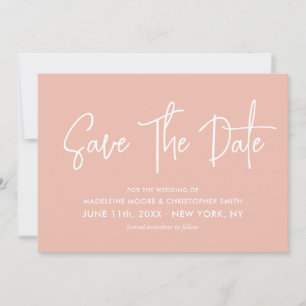 Pastel Peach Modern Calligraphy Scan QR-kod Spara Datumet