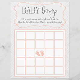 Pastel Peach och Cream Geometric Baby Bingo
