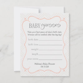 Pastel Peach och Cream Geometric Baby Guesses