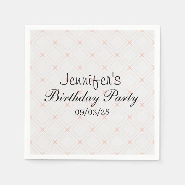 Pastel Peach och Cream Geometric Pappersservett (Framsidan)