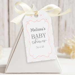 Pastel Peach och Cream Geometric Presentetikett