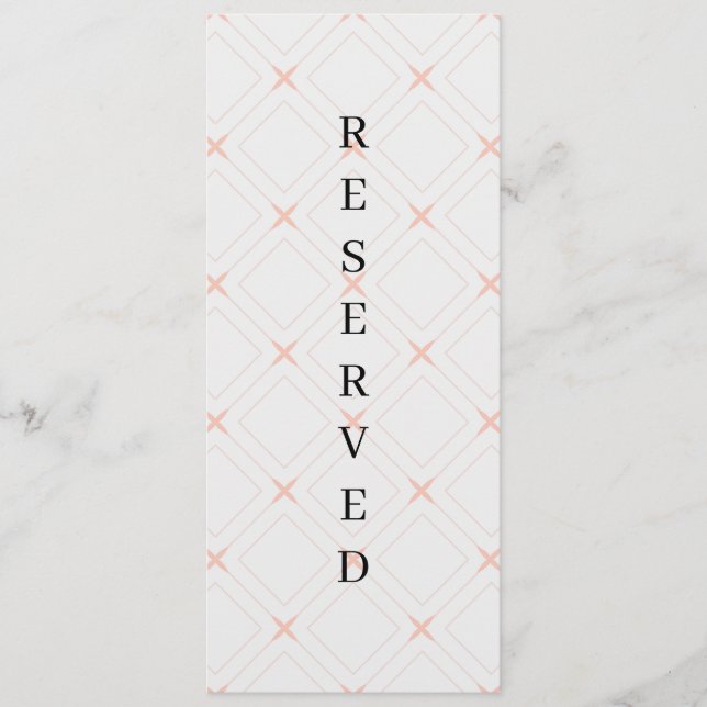 Pastel Peach och Cream Geometric Reserved Ordföran Meny (Framsida)
