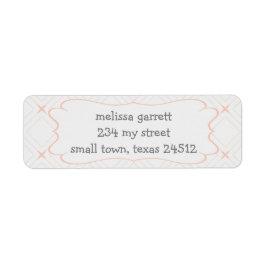 Pastel Peach och Cream Geometric Returadress Etikett