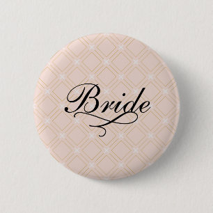 Pastel Peach och Guld Geometric Bride Knapp