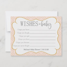 Pastel Peach och Guld Geometric Önskemål för Baby