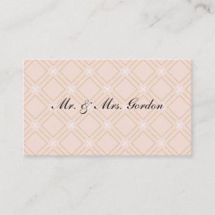 Pastel Peach och Guld Geometric Placeringskort