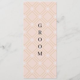 Pastel Peach och Guld Geometric Reserved Ordförand Meny