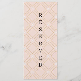 Pastel Peach och Guld Geometric Reserved Ordförand Meny