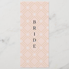 Pastel Peach och Guld Geometric Reserved Ordförand Meny