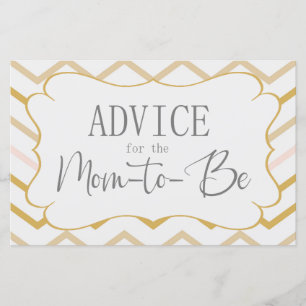 Pastel Peach och Guld Zig Zag Advice Card