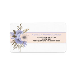 Pastel Peach och Violet Fem Petal Vild Ro Adressetikett