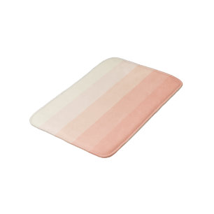 Pastel Peach Orange Rand Mönster Badrumsmatta