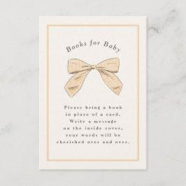 Pastel Peach Play Bow Elegant Baby Shower Tilläggskort