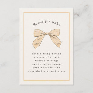 Pastel Peach Play Bow Elegant Baby Shower Tilläggskort