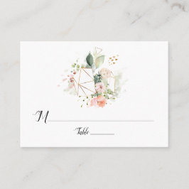 Pastel Peach Rosa Guld Geometric Flat Place Placeringskort