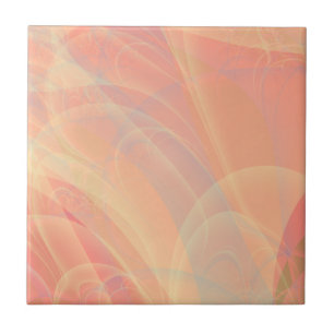 Pastel Peach Rosa Gult Silky Struktur Kakelplatta