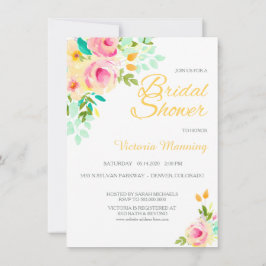 Pastel Peach Rosa ros Möhippa Inbjudningar