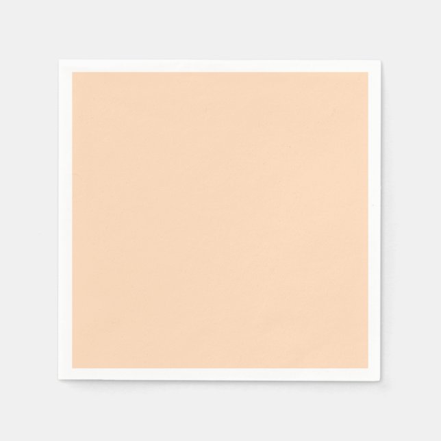Pastel Peach Solid Färg | Klassisk | ELEGANT Pappersservett (Framsidan)